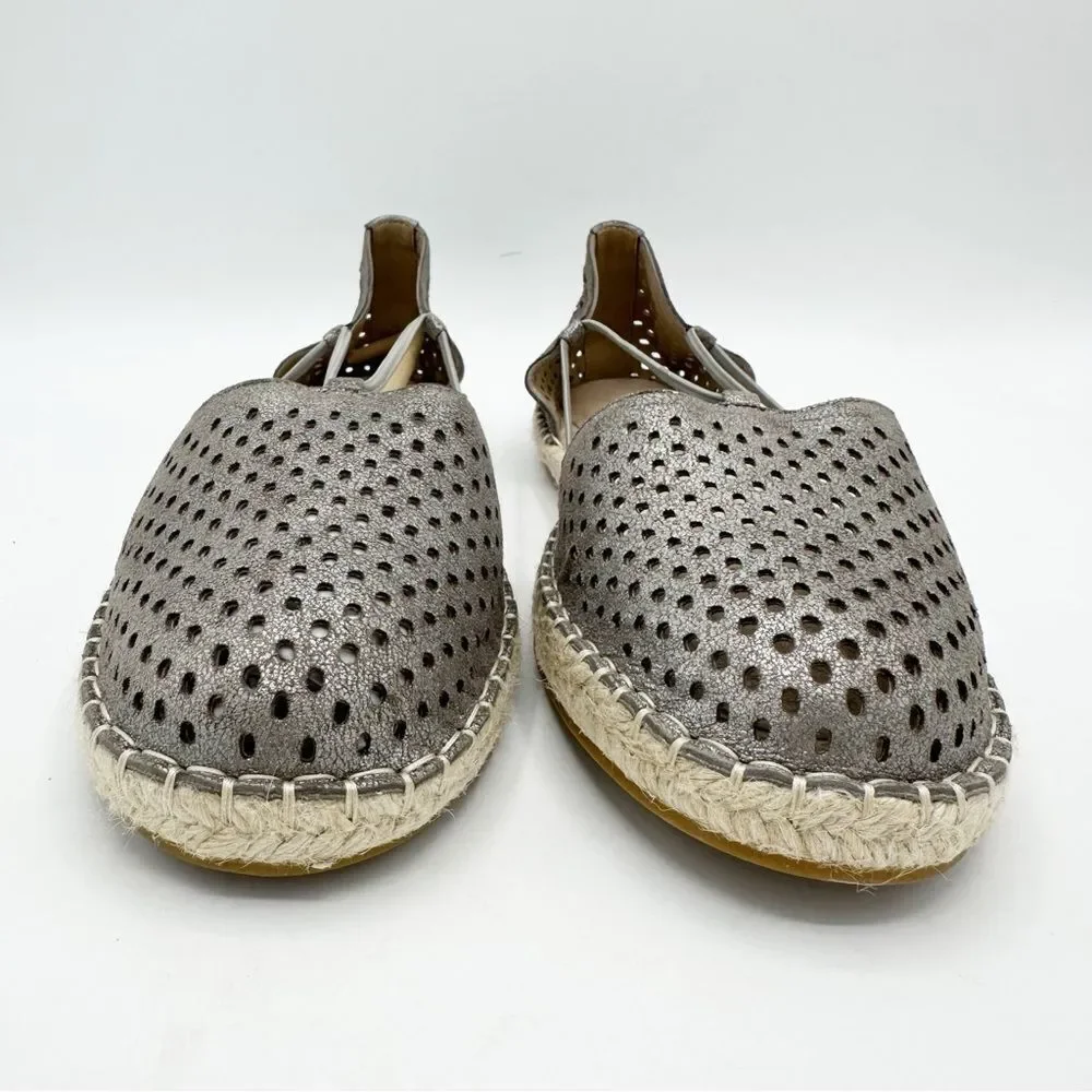 Eileen Fisher Metallic Mica Lee 2‎ D’Orsay Espadrille Flat Sandal Shoe 9.5